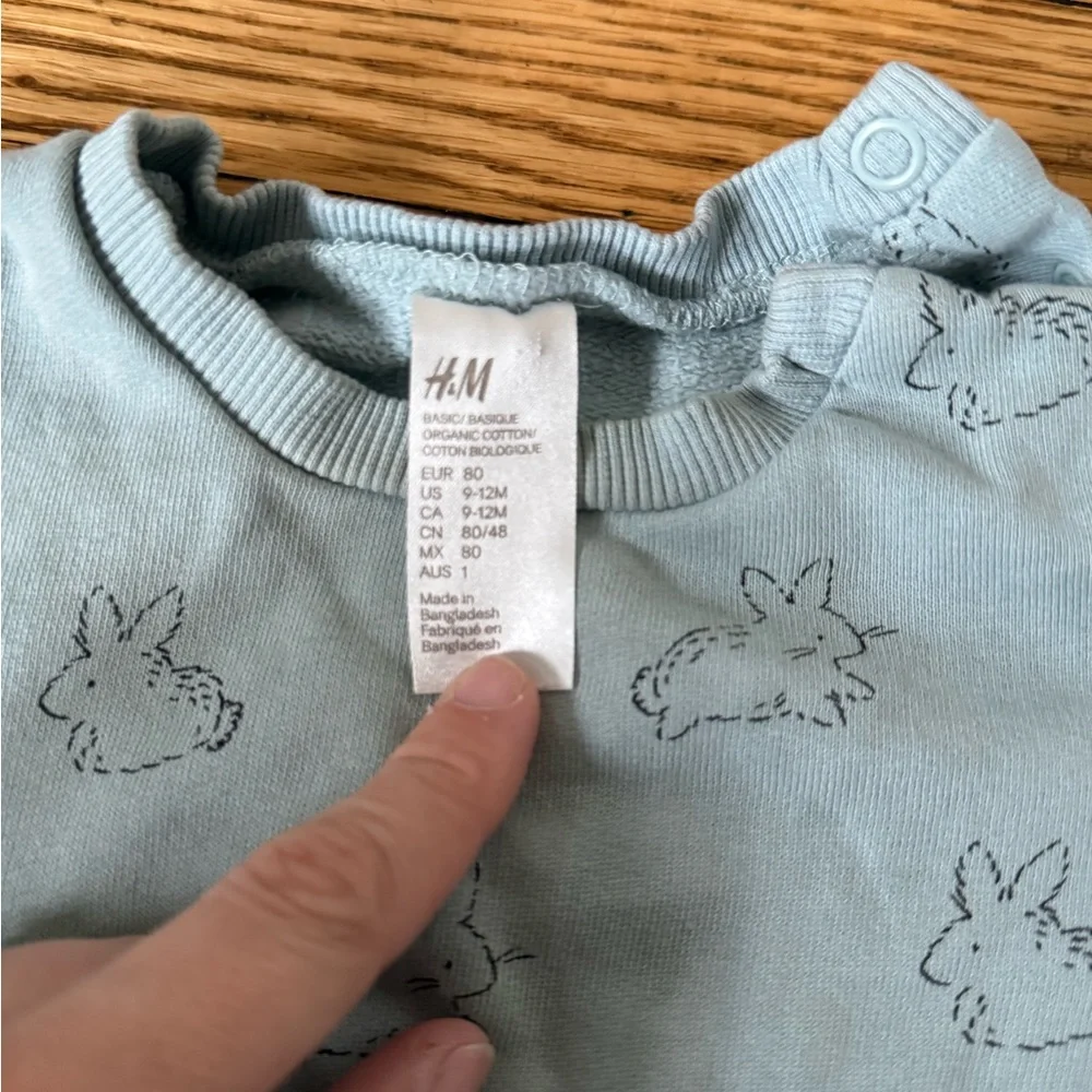 H&M Bunny Print Romper - Size 9-12 Months
